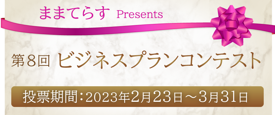 第８回ビジネスプランコンテストの投票期間は2023年2月23日～3月31日です。